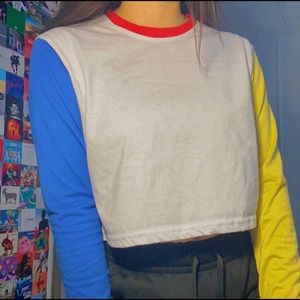 Colorblock Cropped Tee